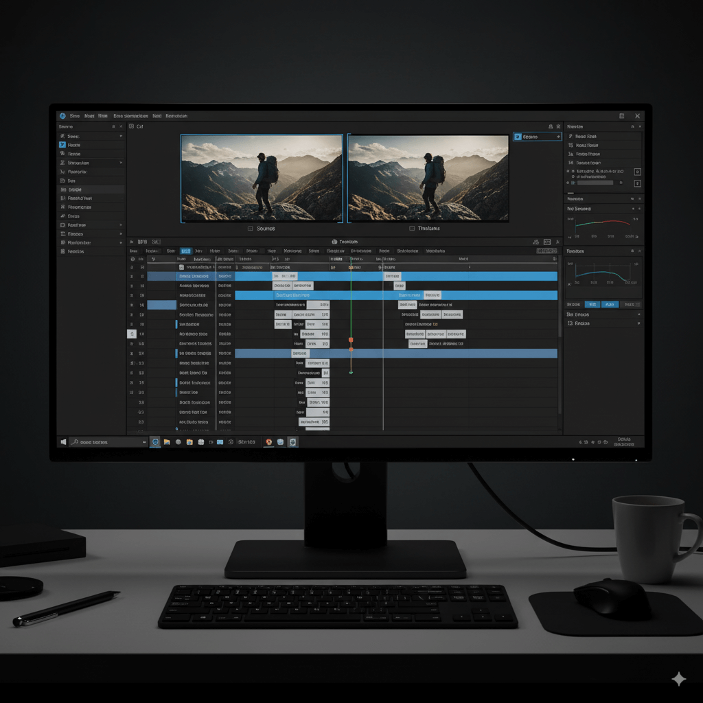 A screenshot of the DaVinci Resolve editing interface showing a timeline.